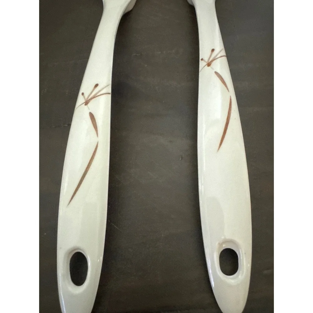 Melamine Ware No 7009 White Spatulas Wheat Pattern Set of 2 Vintage Style 12 in